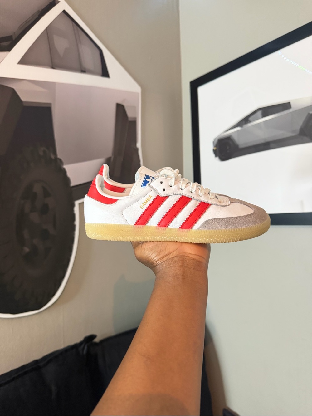 adidas Kids Samba Sneakers in White and Red